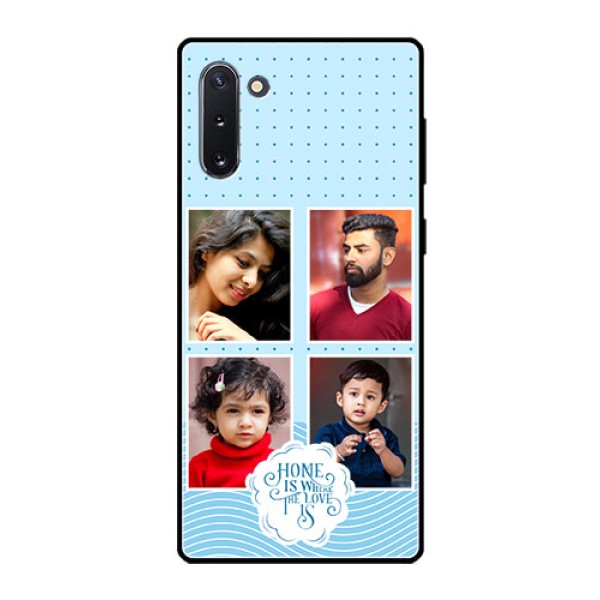 Galaxy Note 10 Custom Glass Phone Case - Cute love quote with 4 pic upload Design Galaxy Note 10 Custom Glass Phone Case - Cute love quote with 4 pic upload Design