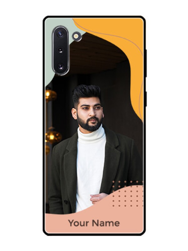 Custom Galaxy Note 10 Personalized Glass Phone Case - Tri-coloured overlay design