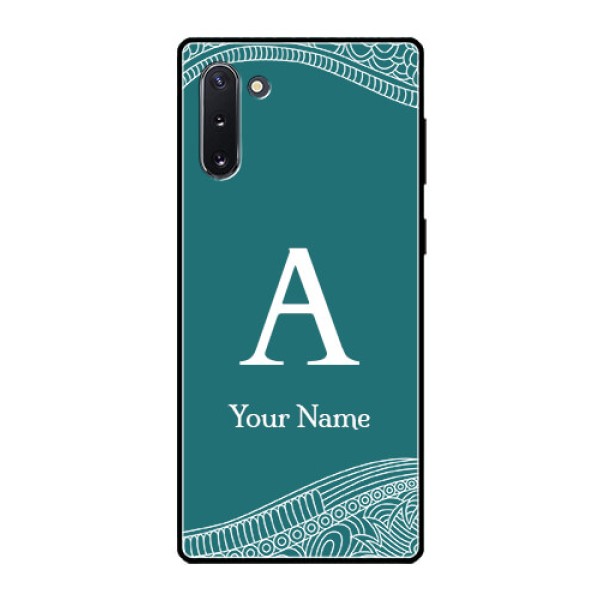 Galaxy Note 10 Personalized Glass Phone Case - line art pattern with custom name Design Galaxy Note 10 Personalized Glass Phone Case - line art pattern with custom name Design