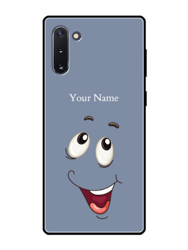 Custom Galaxy Note 10 Photo Printing on Glass Case - Laughing Cartoon Face Design