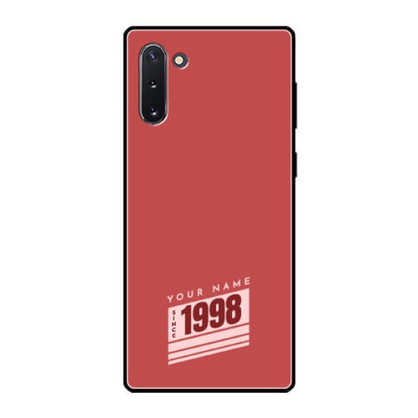 Galaxy Note 10 Custom Glass Phone Case - Red custom year of birth Design Galaxy Note 10 Custom Glass Phone Case - Red custom year of birth Design
