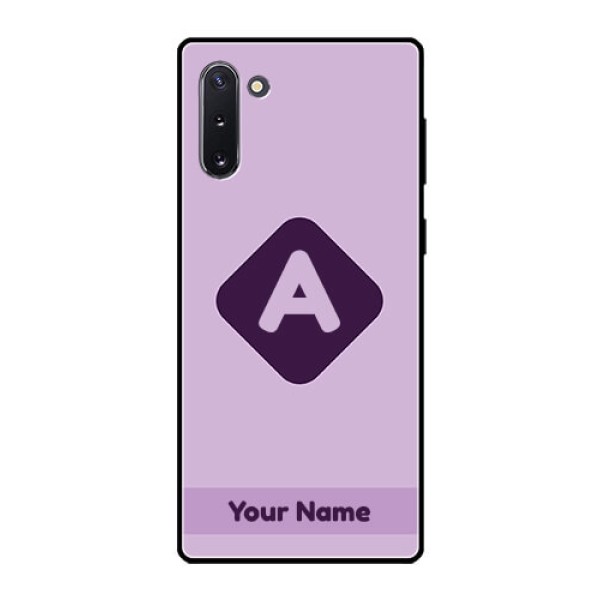 Galaxy Note 10 Custom Glass Mobile Case - Custom Letter in curved badge Design