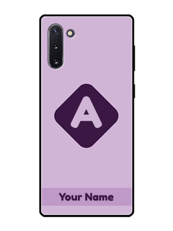 Custom Galaxy Note 10 Custom Glass Mobile Case - Custom Letter in curved badge Design
