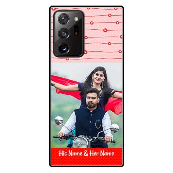 Galaxy Note 20 Ultra Personalized Glass Phone Case  - Red Pattern Case Design
