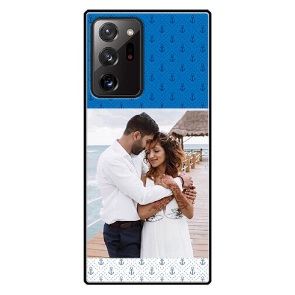 Galaxy Note 20 Ultra Photo Printing on Glass Case - Blue Anchors Design Galaxy Note 20 Ultra Photo Printing on Glass Case - Blue Anchors Design