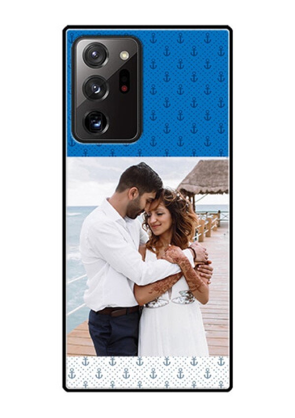 Galaxy Note 20 Ultra Photo Printing on Glass Case  - Blue Anchors Design