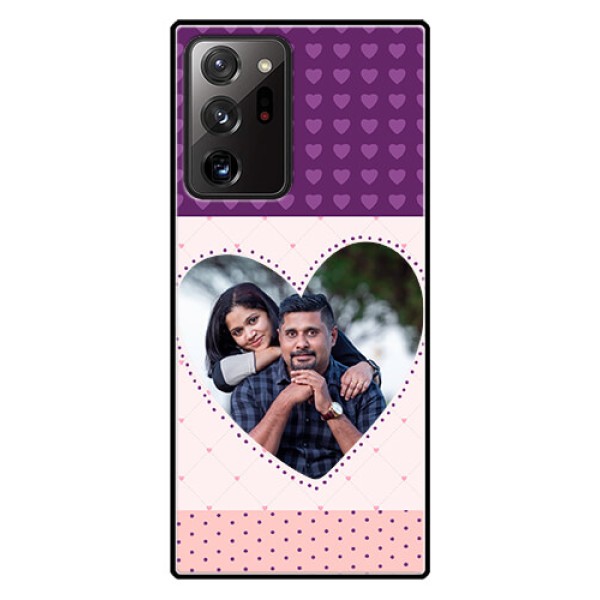 Galaxy Note 20 Ultra Custom Glass Phone Case - Violet Love Dots Design Galaxy Note 20 Ultra Custom Glass Phone Case - Violet Love Dots Design
