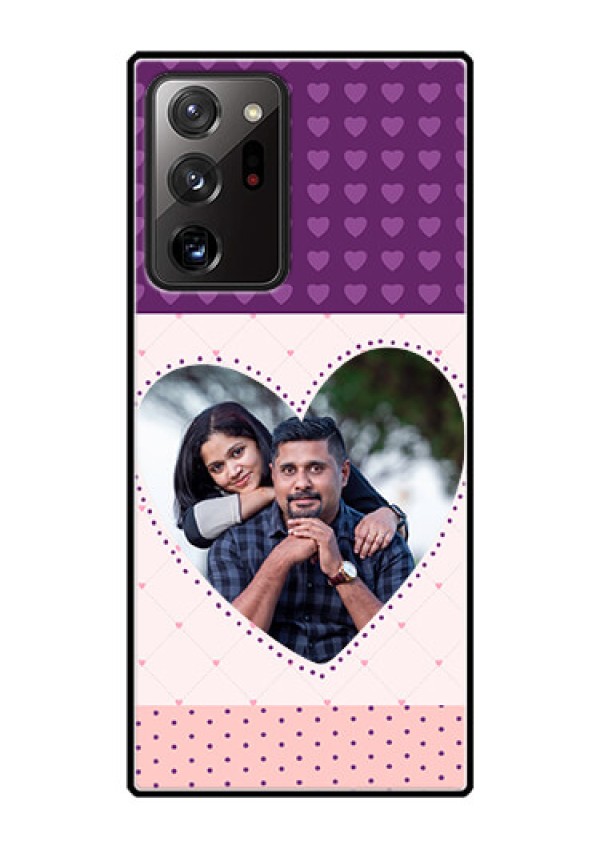 Galaxy Note 20 Ultra Custom Glass Phone Case  - Violet Love Dots Design