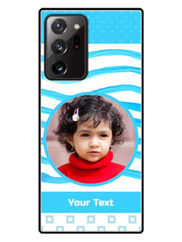 Custom Galaxy Note 20 Ultra Custom Glass Phone Case  - Simple Blue Case Design