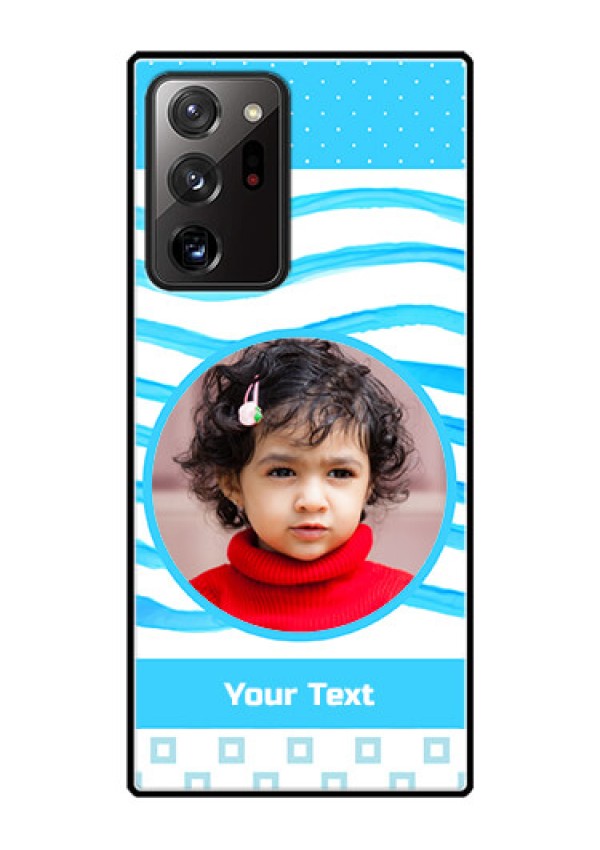 Galaxy Note 20 Ultra Custom Glass Phone Case  - Simple Blue Case Design