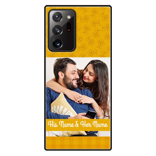 Galaxy Note 20 Ultra Custom Glass Mobile Case - Yellow Floral Design Galaxy Note 20 Ultra Custom Glass Mobile Case - Yellow Floral Design