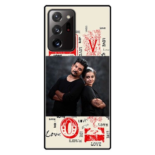 Galaxy Note 20 Ultra Photo Printing on Glass Case  - Trendy Love Design Case
