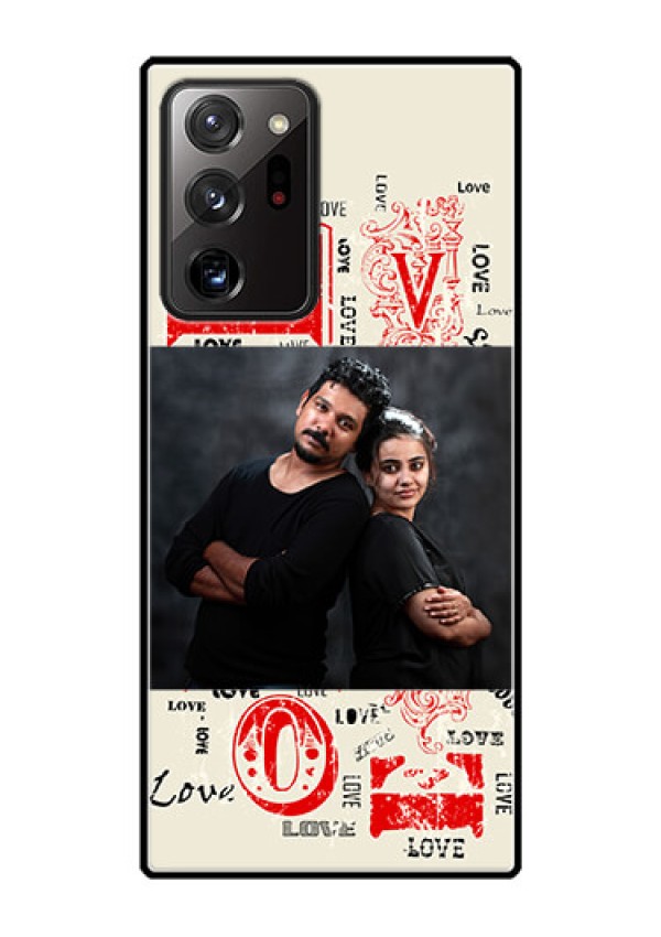 Galaxy Note 20 Ultra Photo Printing on Glass Case  - Trendy Love Design Case