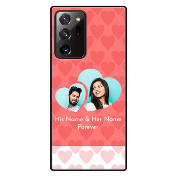 Galaxy Note 20 Ultra Personalized Glass Phone Case  - Couple Pic Upload Design