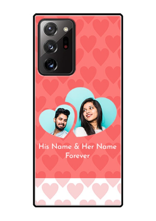 Galaxy Note 20 Ultra Personalized Glass Phone Case  - Couple Pic Upload Design