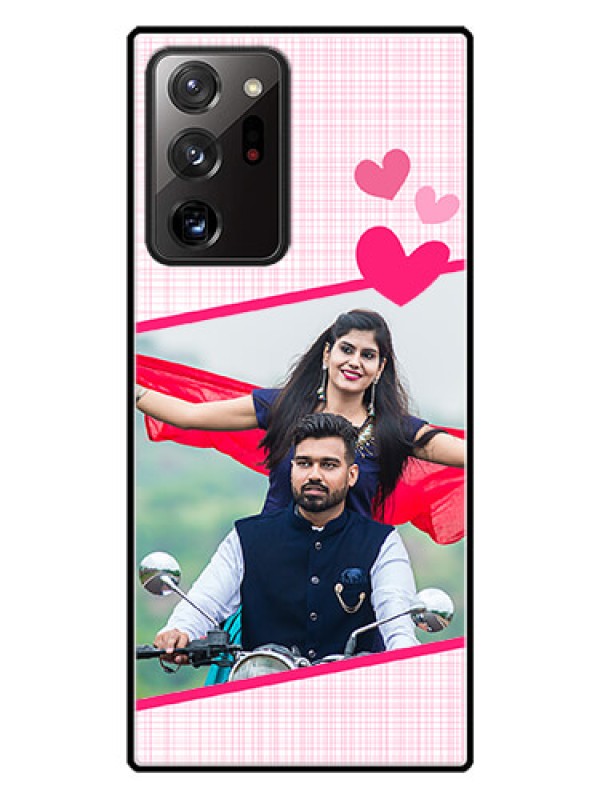 Custom Galaxy Note 20 Ultra Custom Glass Phone Case  - Love Shape Heart Design