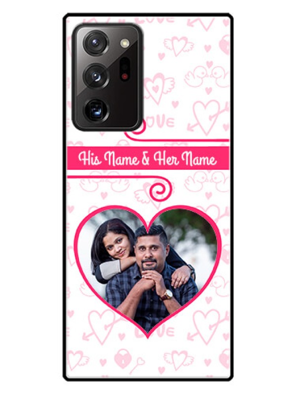 Custom Galaxy Note 20 Ultra Personalized Glass Phone Case  - Heart Shape Love Design