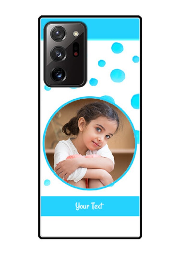 Galaxy Note 20 Ultra Photo Printing on Glass Case  - Blue Bubbles Pattern Design