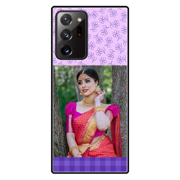 Galaxy Note 20 Ultra Custom Glass Phone Case - Purple Floral Design Galaxy Note 20 Ultra Custom Glass Phone Case - Purple Floral Design