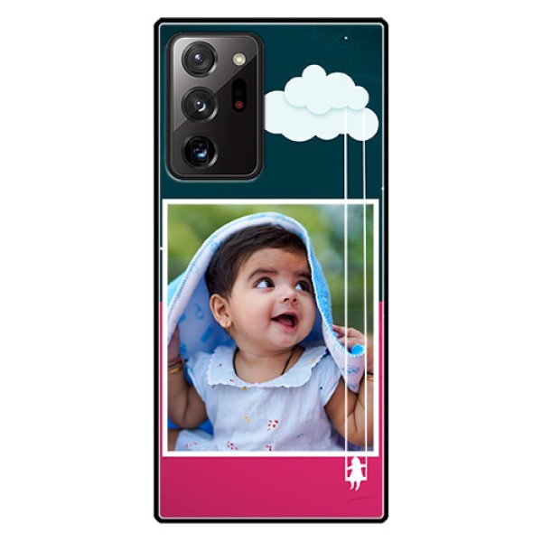 Galaxy Note 20 Ultra Custom Glass Phone Case  - Cute Girl with Cloud Design