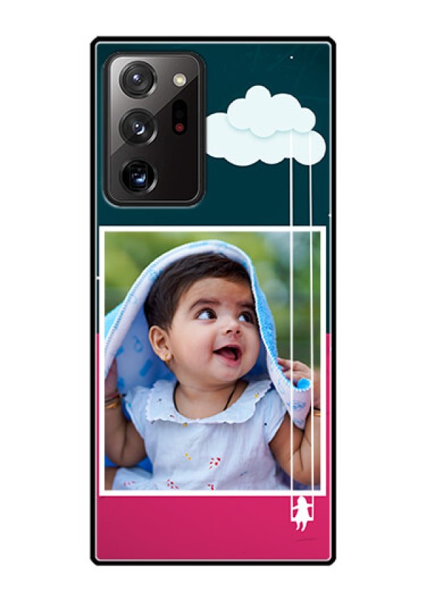 Galaxy Note 20 Ultra Custom Glass Phone Case  - Cute Girl with Cloud Design