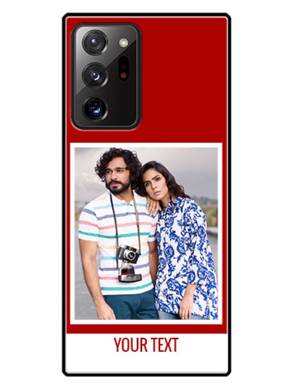 Custom Galaxy Note 20 Ultra Personalized Glass Phone Case  - Simple Red Color Design