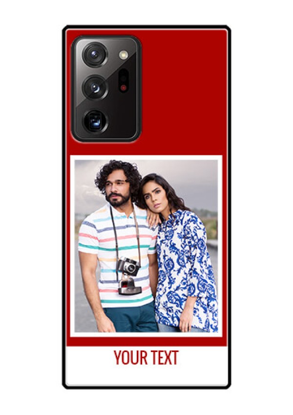 Galaxy Note 20 Ultra Personalized Glass Phone Case  - Simple Red Color Design