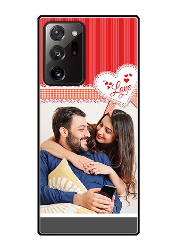 Galaxy Note 20 Ultra Custom Glass Mobile Case  - Red Love Pattern Design