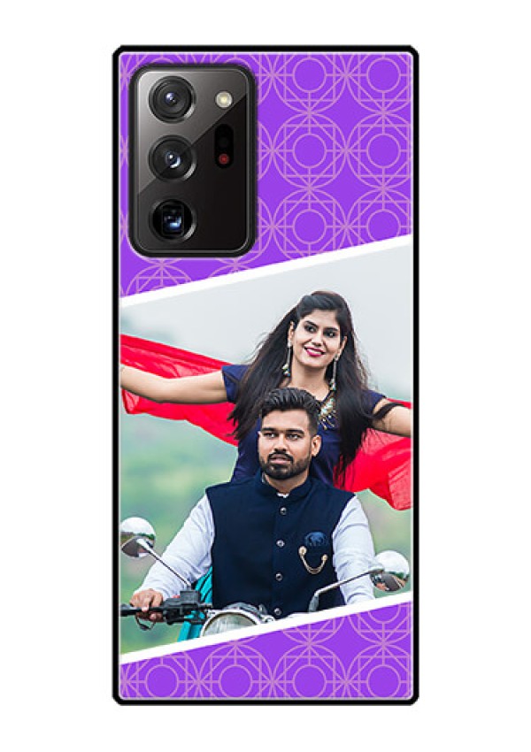 Galaxy Note 20 Ultra Custom Glass Phone Case  - Violet Pattern Design