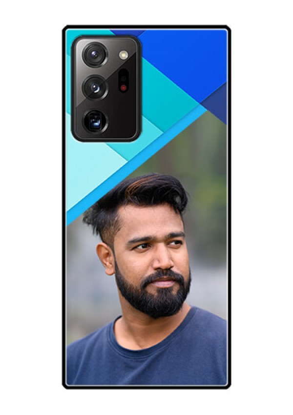 Galaxy Note 20 Ultra Custom Glass Phone Case  - Blue Pattern Design