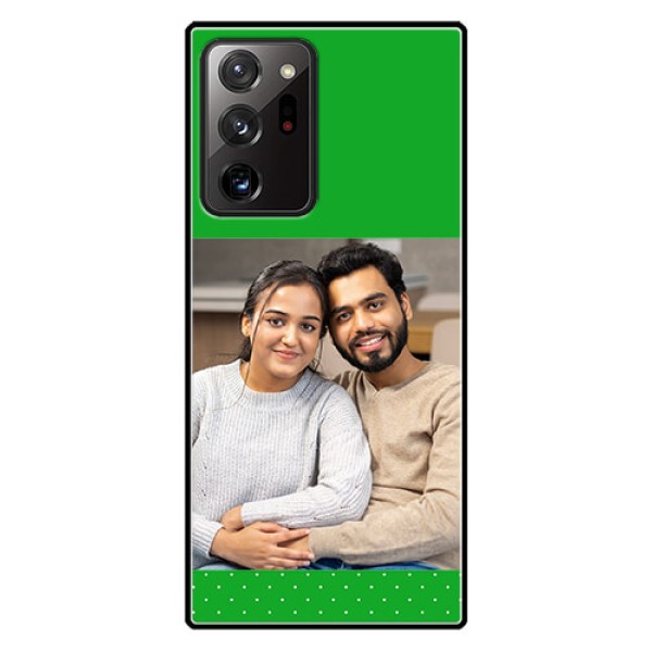 Galaxy Note 20 Ultra Personalized Glass Phone Case  - Green Pattern Design