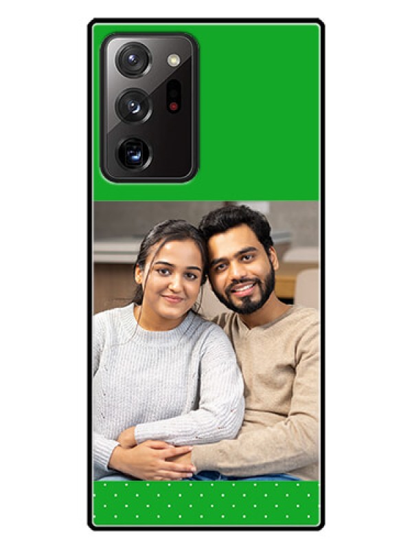 Custom Galaxy Note 20 Ultra Personalized Glass Phone Case  - Green Pattern Design