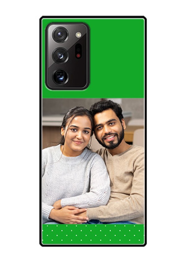 Galaxy Note 20 Ultra Personalized Glass Phone Case  - Green Pattern Design