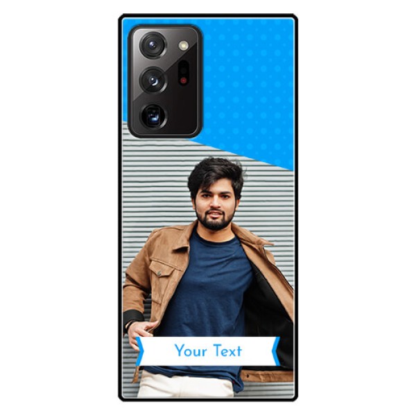 Galaxy Note 20 Ultra Photo Printing on Glass Case  - Simple Blue Color Design