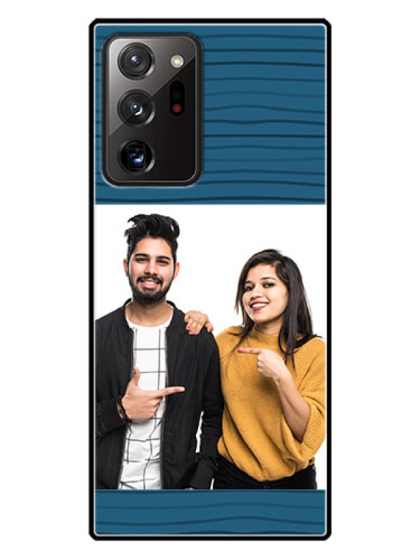 Custom Galaxy Note 20 Ultra Custom Glass Phone Case  - Blue Pattern Cover Design