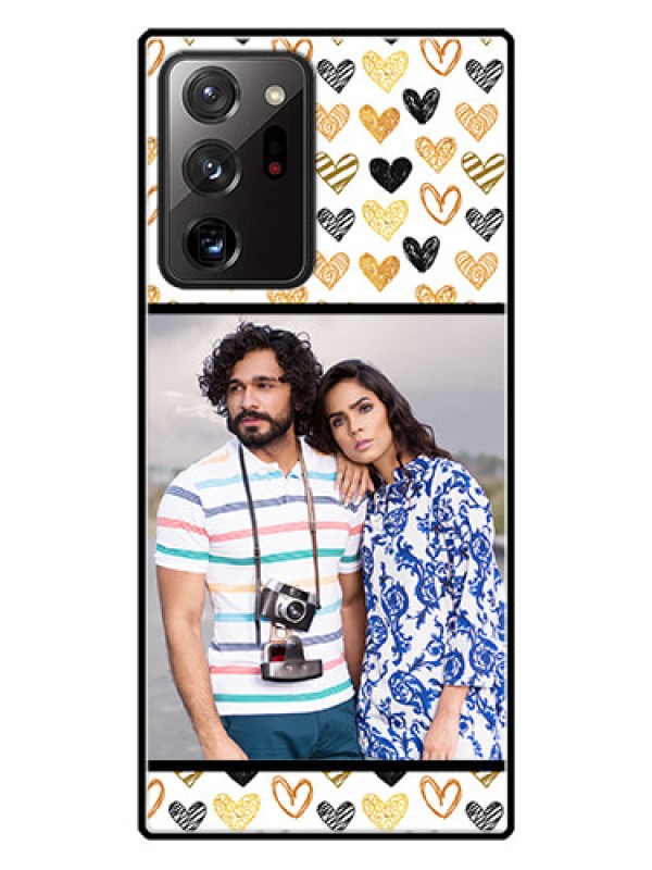Custom Galaxy Note 20 Ultra Photo Printing on Glass Case  - Love Symbol Design