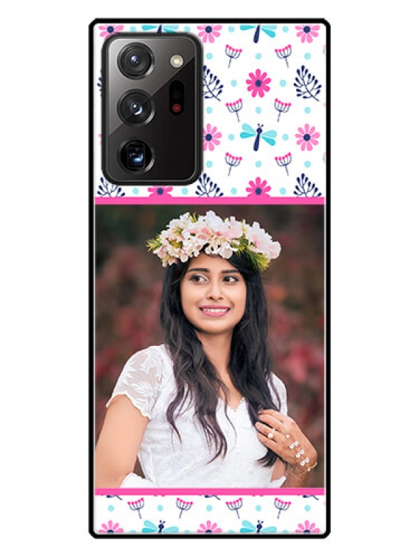 Custom Galaxy Note 20 Ultra Photo Printing on Glass Case  - Colorful Flower Design