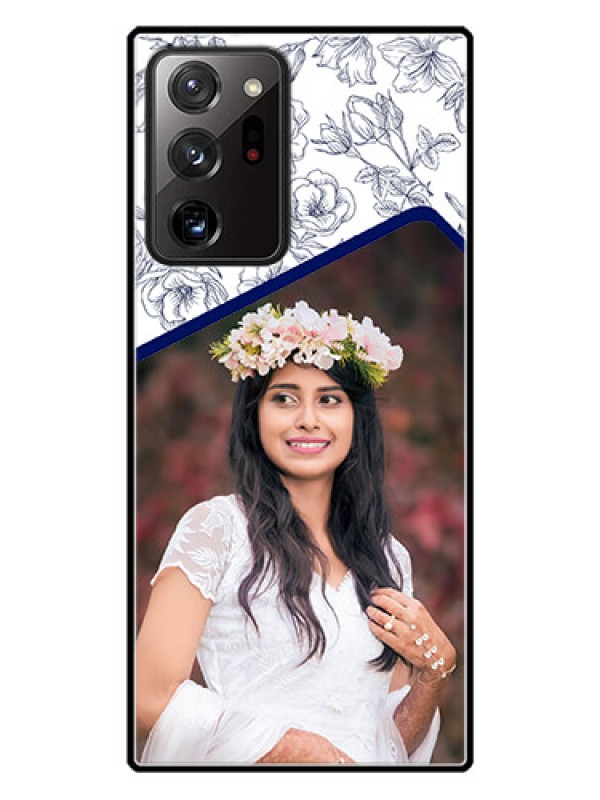 Custom Galaxy Note 20 Ultra Personalized Glass Phone Case  - Premium Floral Design