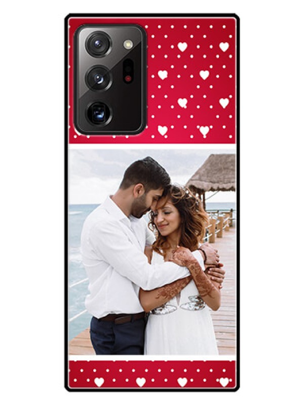 Custom Galaxy Note 20 Ultra Photo Printing on Glass Case  - Hearts Mobile Case Design