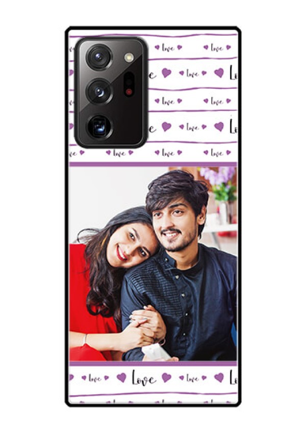 Galaxy Note 20 Ultra Custom Glass Mobile Case  - Couples Heart Design