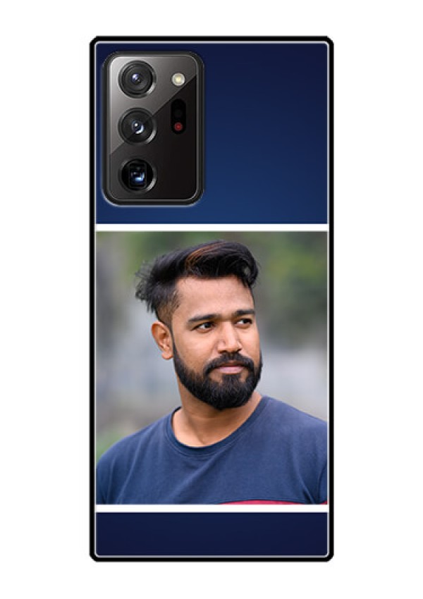 Galaxy Note 20 Ultra Personalized Glass Phone Case  - Simple Royal Blue Design