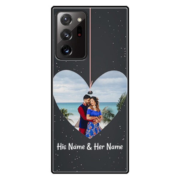 Galaxy Note 20 Ultra Custom Glass Phone Case  - Hanging Heart Design
