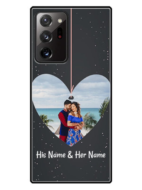 Custom Galaxy Note 20 Ultra Custom Glass Phone Case  - Hanging Heart Design