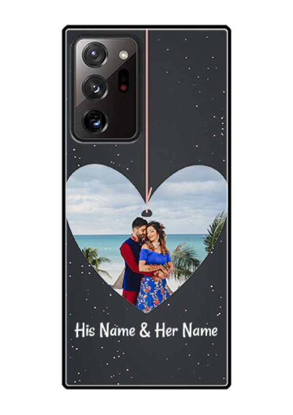 Galaxy Note 20 Ultra Custom Glass Phone Case  - Hanging Heart Design