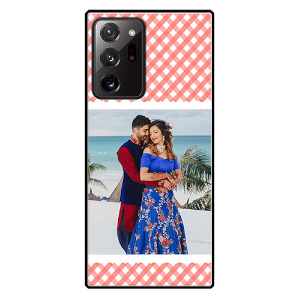 Galaxy Note 20 Ultra Personalized Glass Phone Case  - Pink Pattern Design
