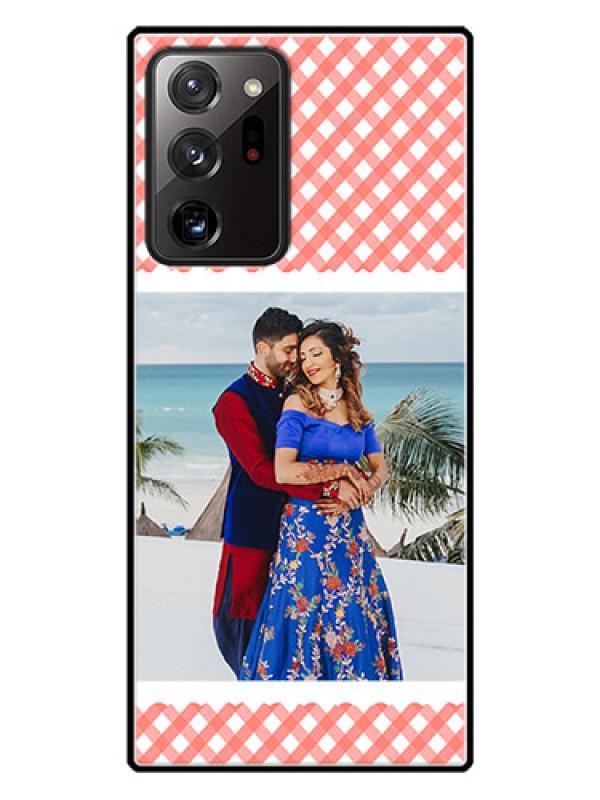 Custom Galaxy Note 20 Ultra Personalized Glass Phone Case  - Pink Pattern Design