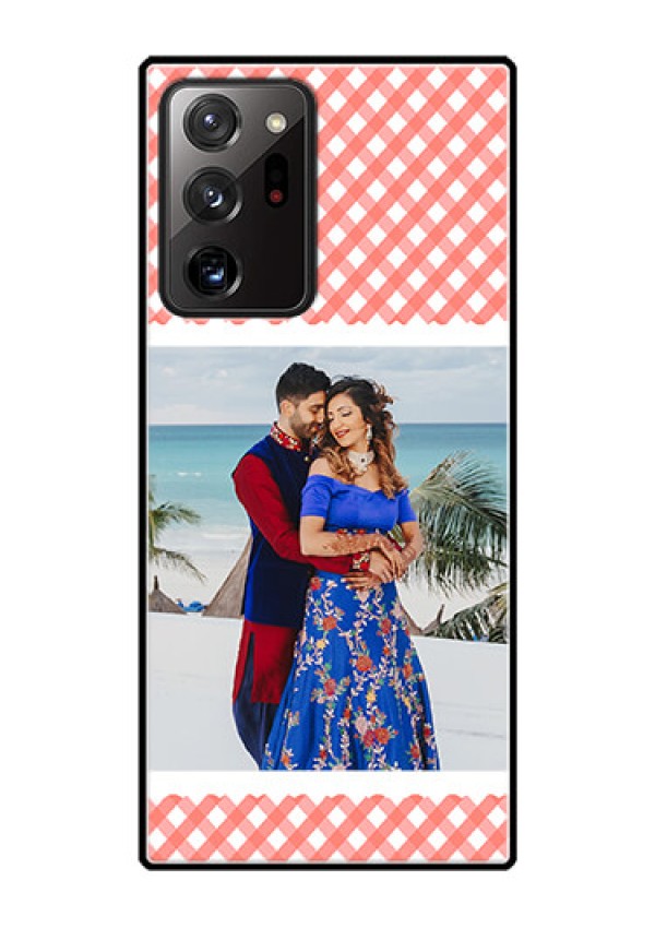 Galaxy Note 20 Ultra Personalized Glass Phone Case  - Pink Pattern Design