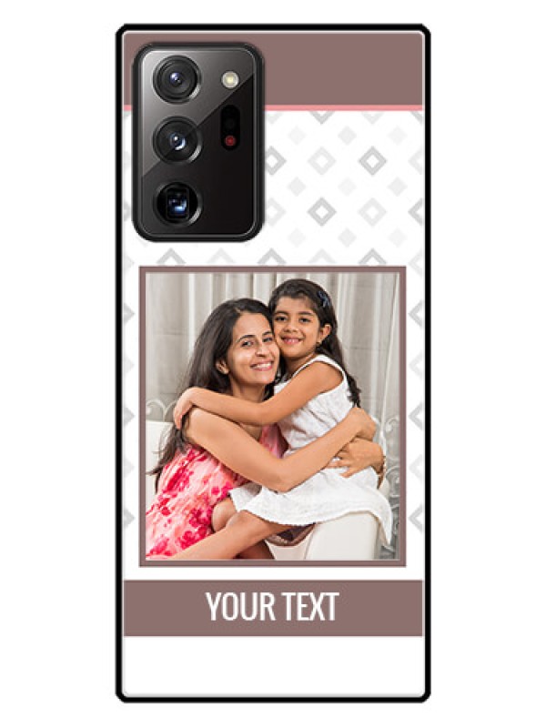 Custom Galaxy Note 20 Ultra Photo Printing on Glass Case  - Simple Diamond Design