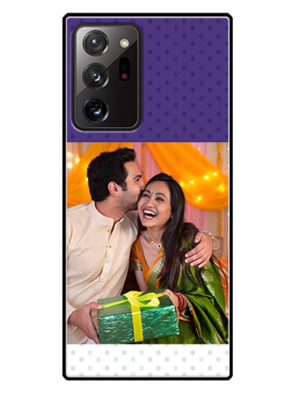 Custom Galaxy Note 20 Ultra Personalized Glass Phone Case  - Violet Pattern Design