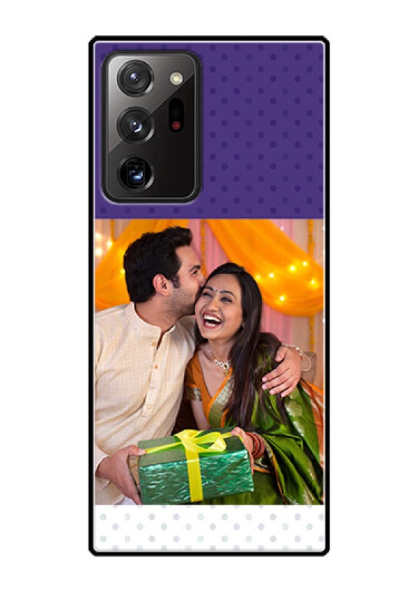 Galaxy Note 20 Ultra Personalized Glass Phone Case  - Violet Pattern Design